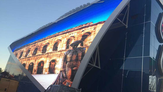 Наружный высокая яркость 500 * 1000 мм сетка светодиодный дисплей экран P15.625-31.25 мм с рейтингом IP65 и полный цвет